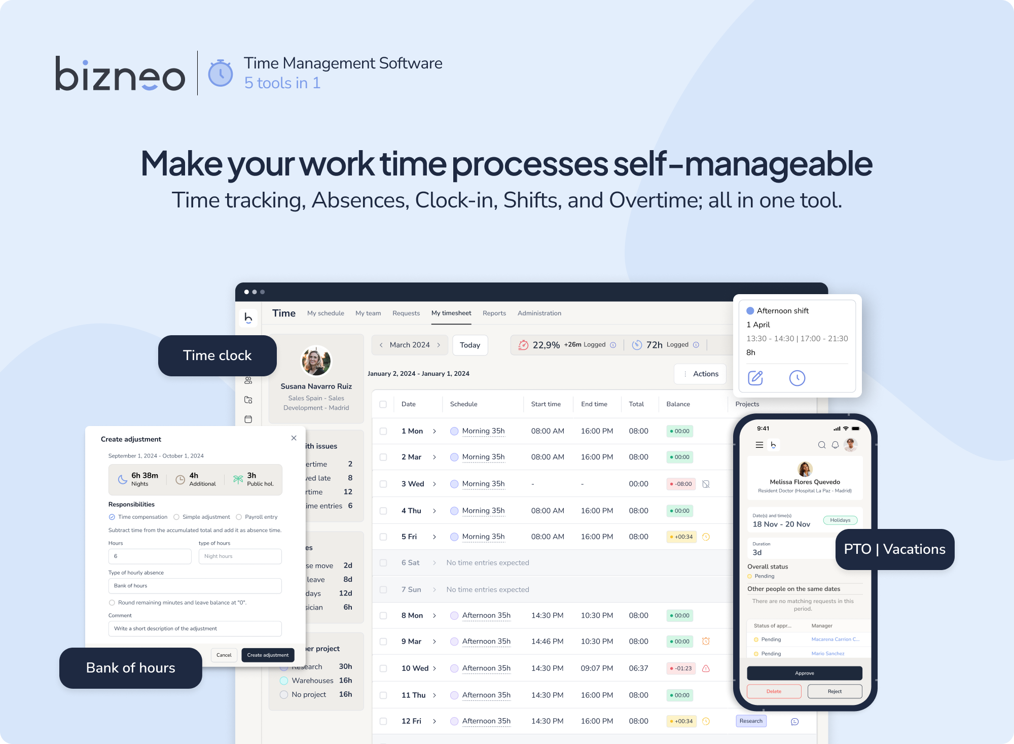 screenshot of Bizneo HR
